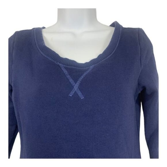 Old Navy Womens Navy Blue Pullover Sweatshirt XS Cotton Blend Long Sleeve - Picture 3 of 6